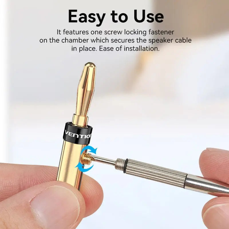 Vention Speaker Banana Plugs Gold Plated 1 Pair - Vention