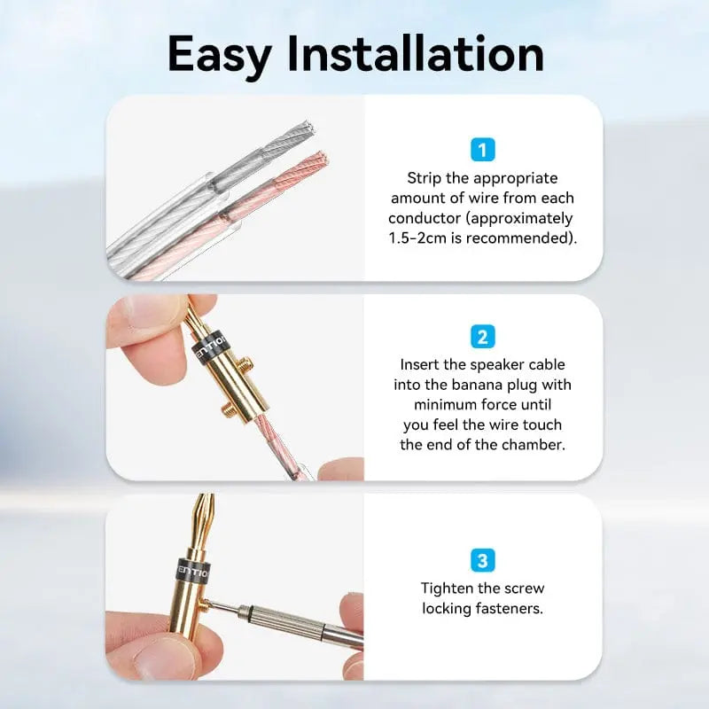 Vention Speaker Banana Plugs Gold Plated 1 Pair - Vention