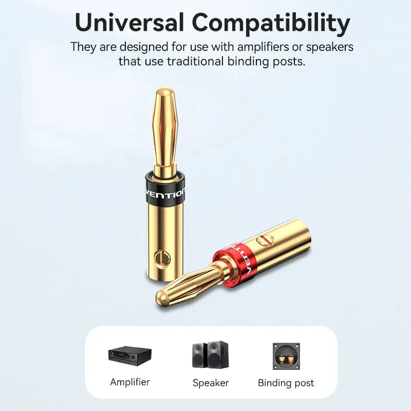 Vention Speaker Banana Plugs Gold Plated 1 Pair - Vention