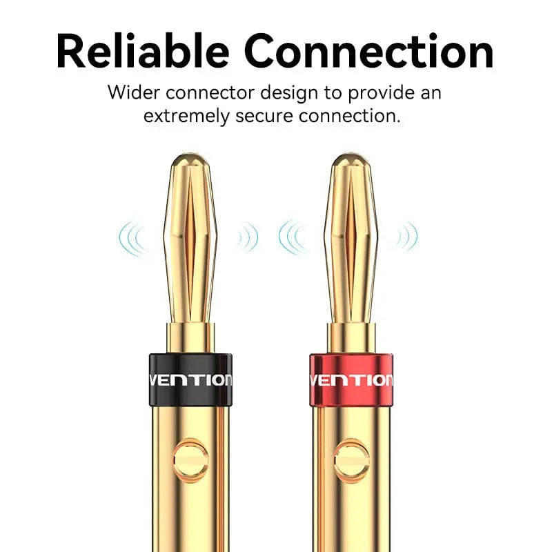 Vention Speaker Banana Plugs Gold Plated 1 Pair - Vention