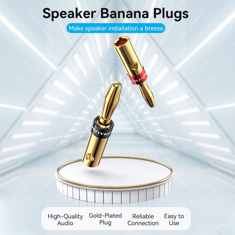 VENTION Speaker Banana Plugs Gold Plated 1 Pair