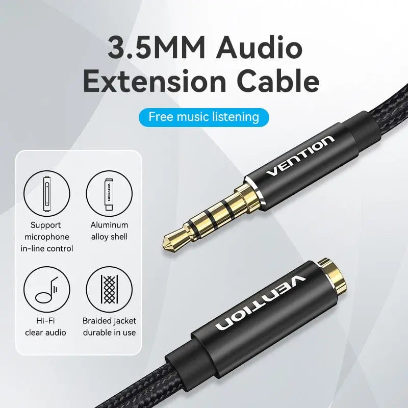 Vention TRRS 3.5mm Male to 3.5mm Female Audio Extension Cable - Vention