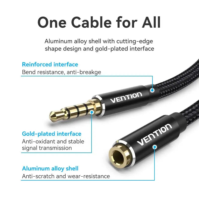 Vention TRRS 3.5mm Male to 3.5mm Female Audio Extension Cable - Vention