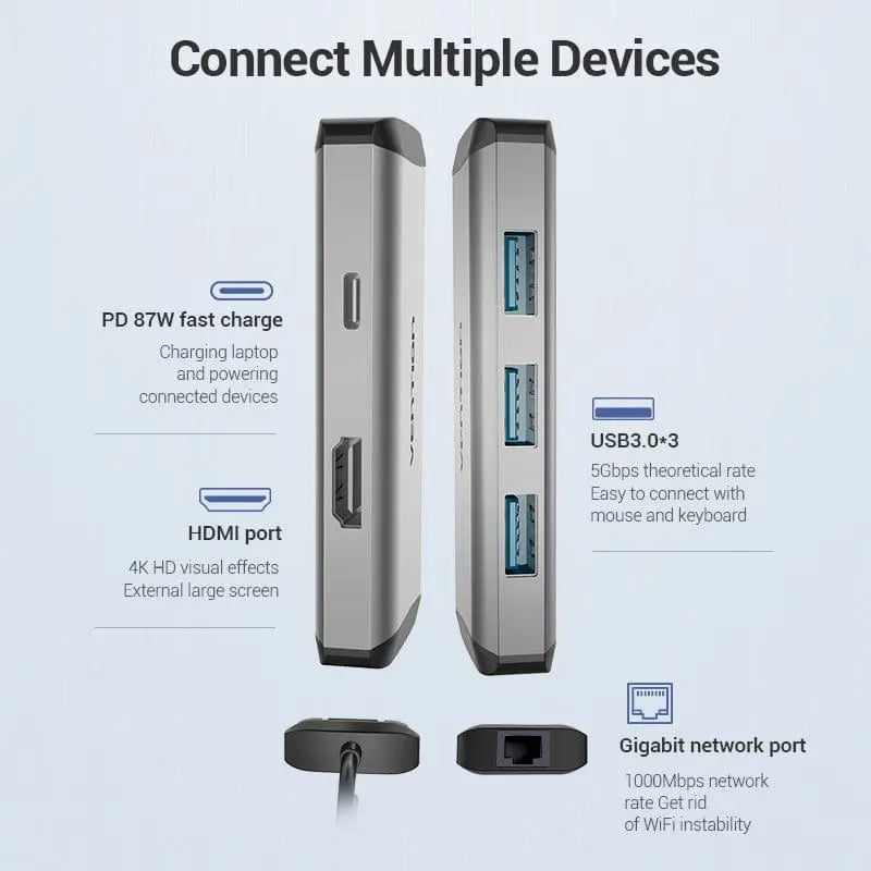 Vention 6-in-1 USB-C Docking Station - Vention