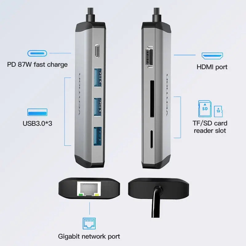 Vention 8-in-1 USB-C Docking Station - Vention
