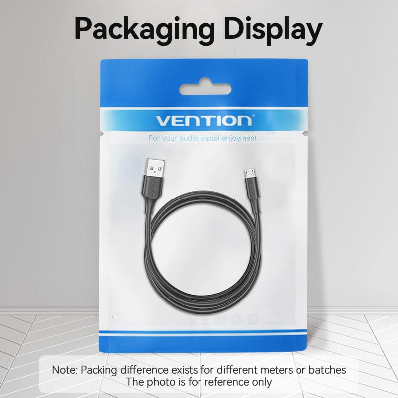VENTION USB 2.0 A Male to Micro-B Male 2A Cable Black/White