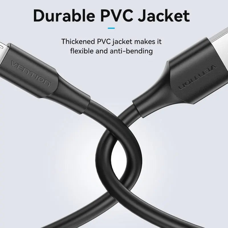 USB 2.0 A Male to Micro-B Male 2A Cable Black/White - Vention