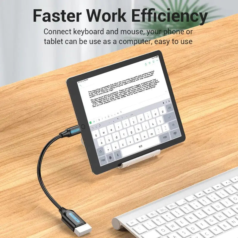 Vention USB 2.0 C Male to A Female OTG cable 0.15M Black PVC Type - Vention