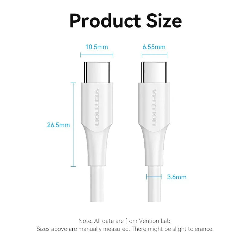 Vention USB 2.0 C Male to C Male 3A Cable - Vention