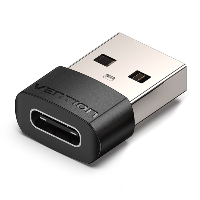 USB 2.0 Male to USB-C Female Adapter Black PVC Type