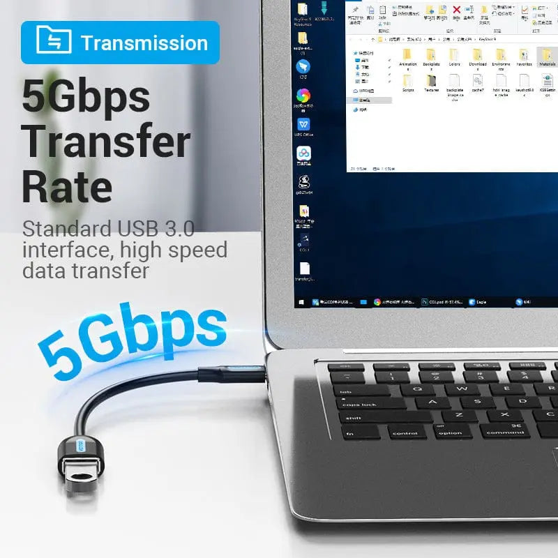 Vention USB 3.1(Gen 1) C Male to A Female OTG Cable 0.15M Black PVC Type - Vention