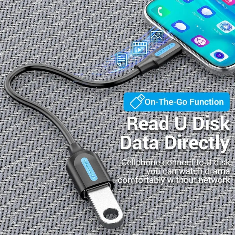 Vention USB 3.1(Gen 1) C Male to A Female OTG Cable 0.15M Black PVC Type - Vention