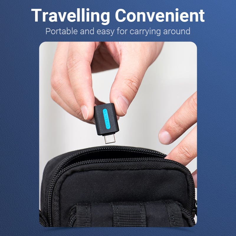 VENTION USB-C Male to USB 3.0 Female OTG Adapter Black PVC Type