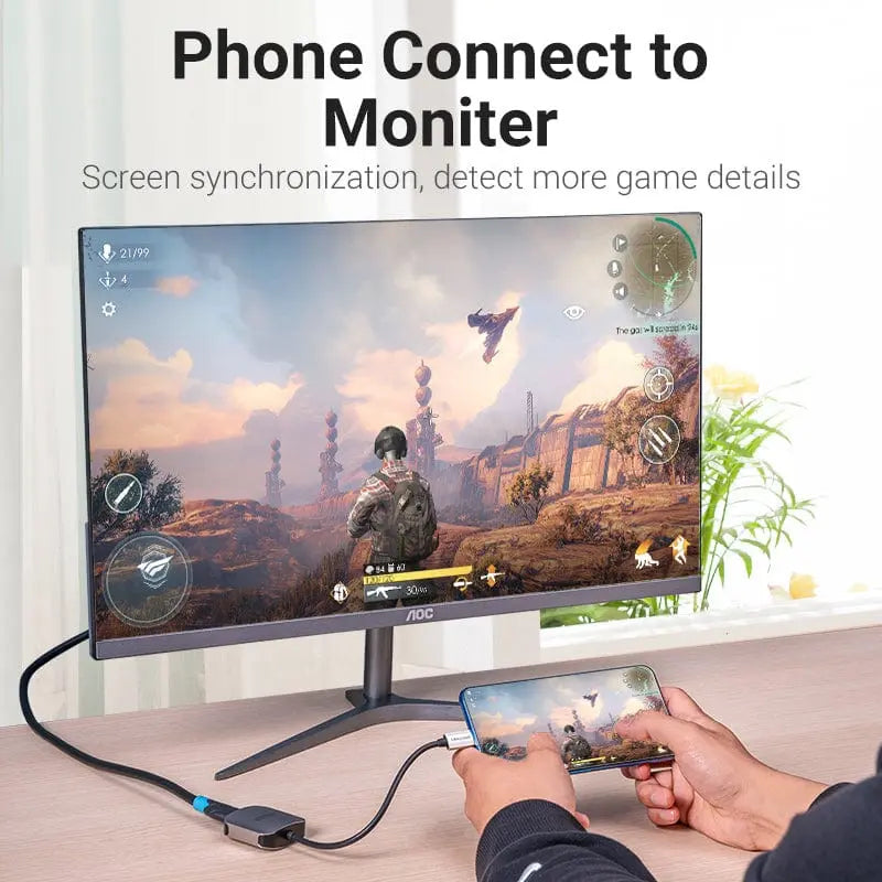 Vention USB-C to HDMI™ Converter 0.15M Gray Aluminum Alloy Type - Vention