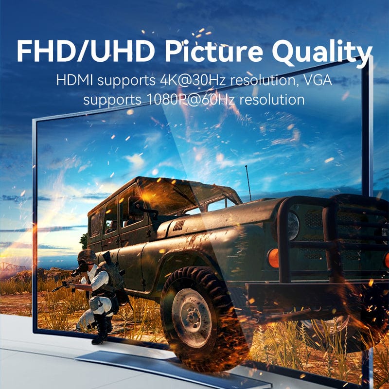 Vention USB-C to HDMI™/VGA Converter 0.15M Gray Aluminum Alloy Type - Vention