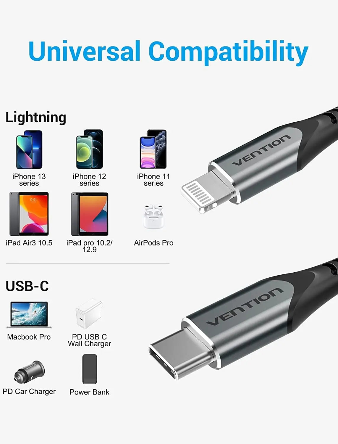 Vention USB 2.0 C to Lightning Cable Aluminum Alloy Type - Vention