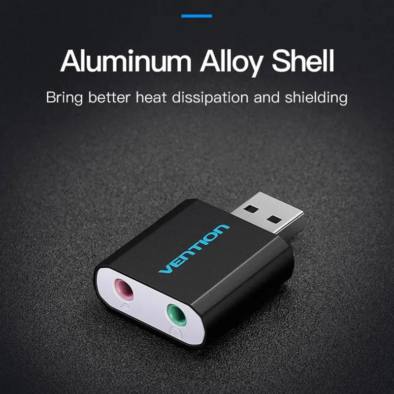 Vention USB External Sound Card Black Metal Type - Vention