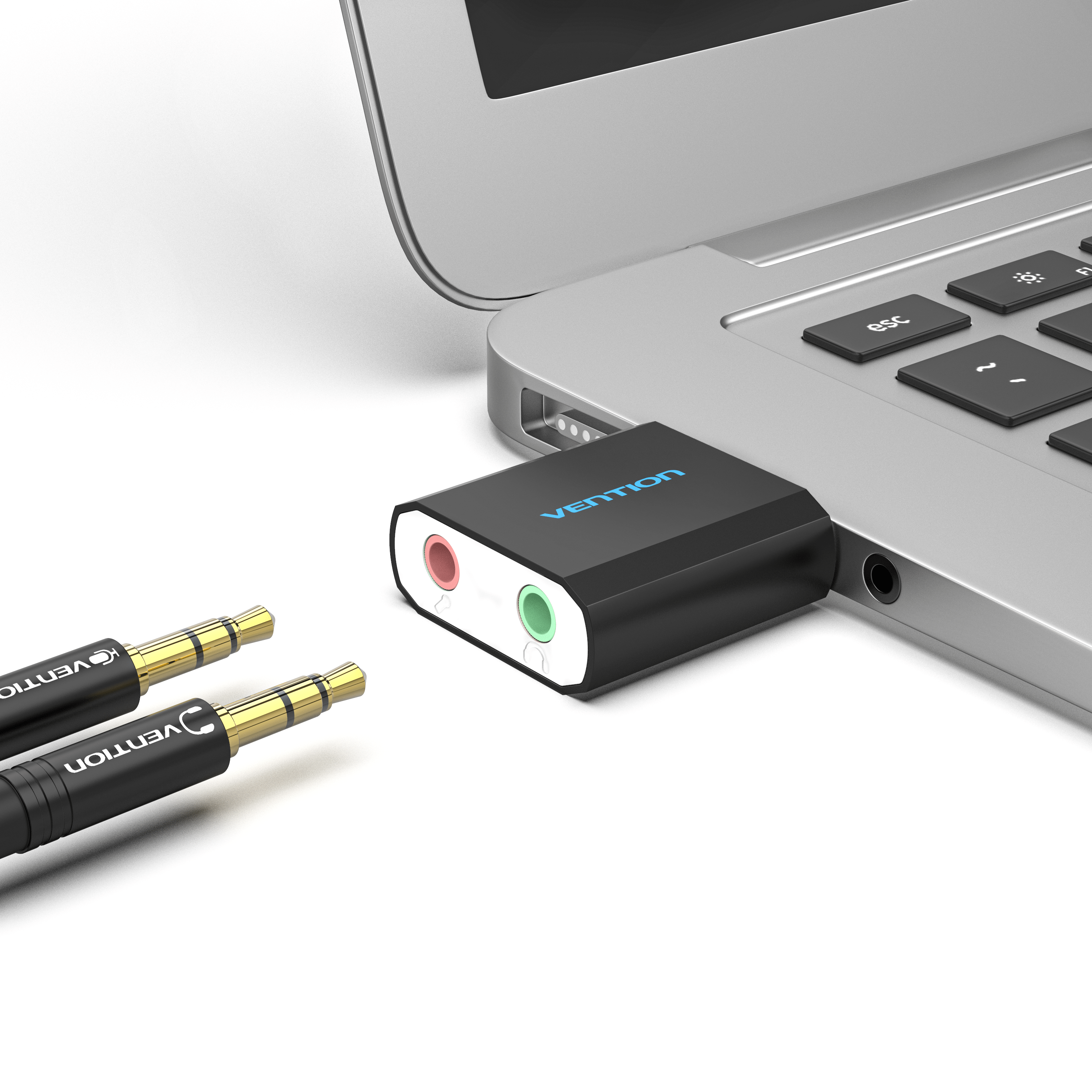 VENTION USB External Sound Card Black Metal Type