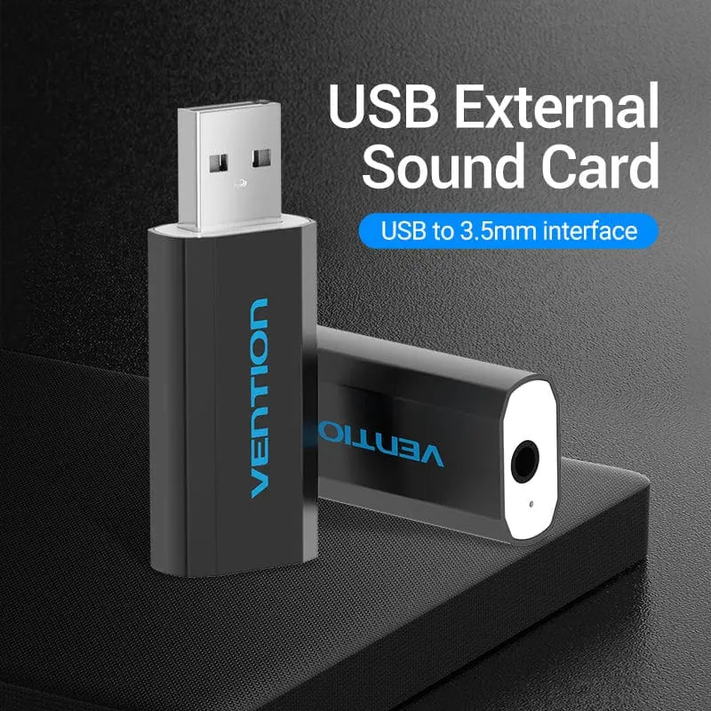 Vention USB External Sound Card Black Metal Type (CTIA) - Vention