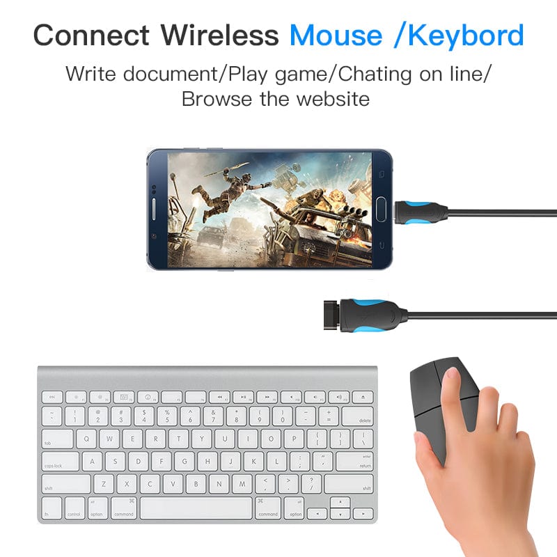Vention USB3.0 A Female to Type-C Male OTG Cable Black