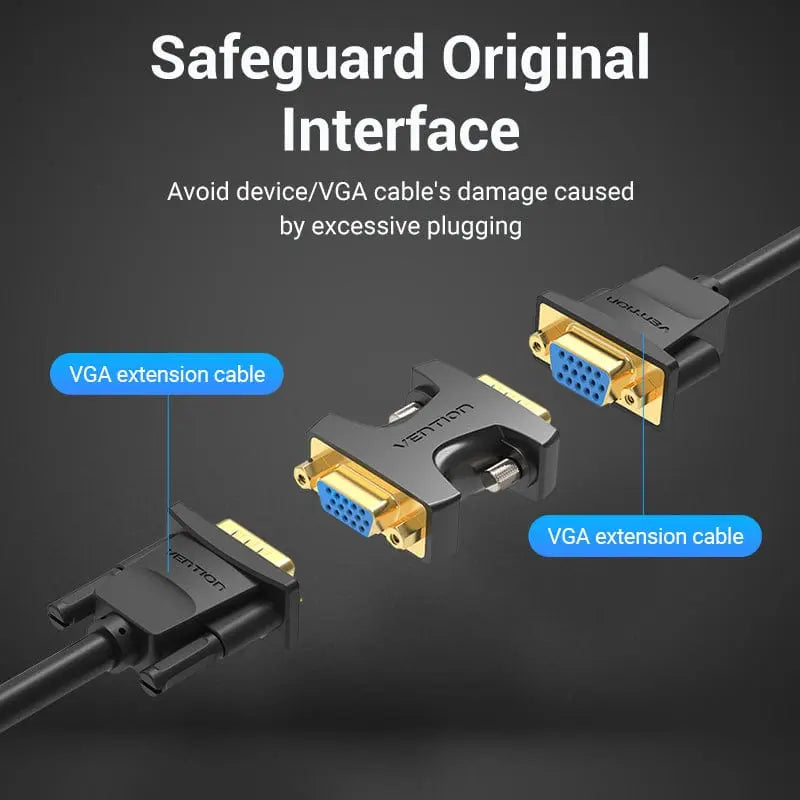 Vention VGA Male to Female Adapter Black - Vention
