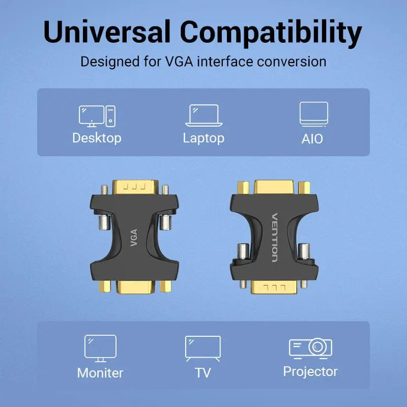 Vention VGA Male to Female Adapter Black - Vention