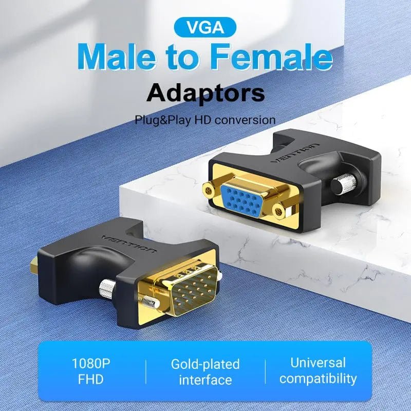 Vention VGA Male to Female Adapter Black - Vention
