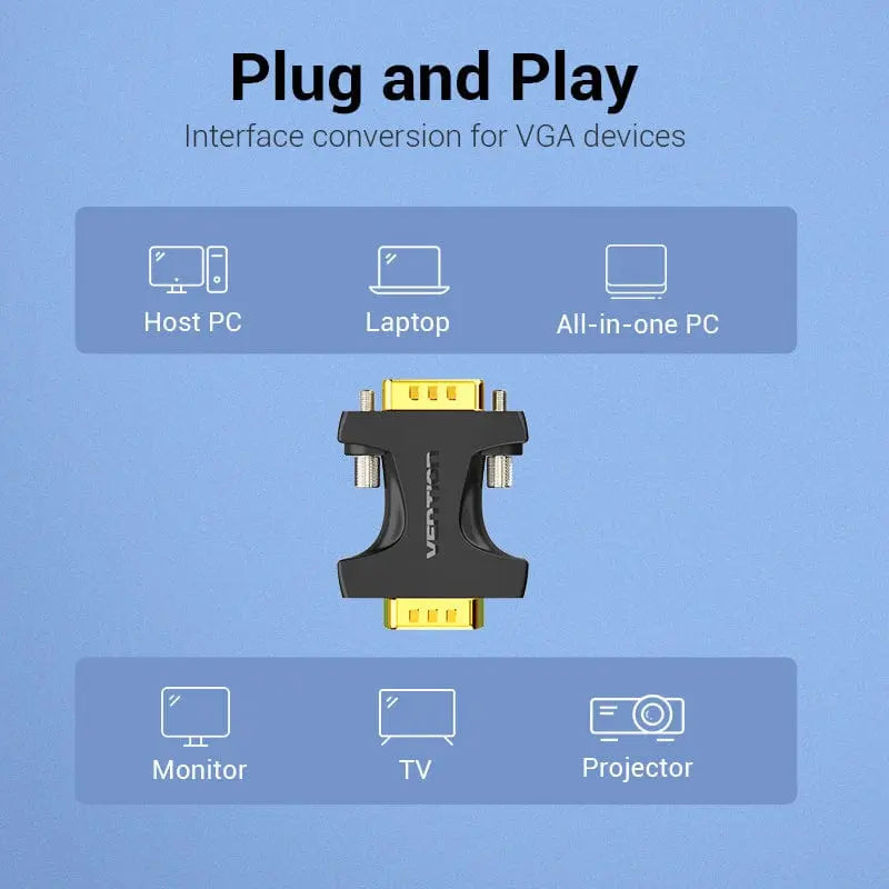 Vention VGA Male to Male Adapter Black - Vention