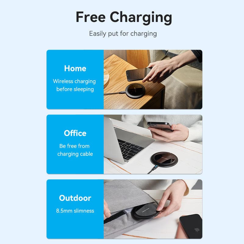 VENTION Wireless Charger 15W Black Mirrored Surface Type