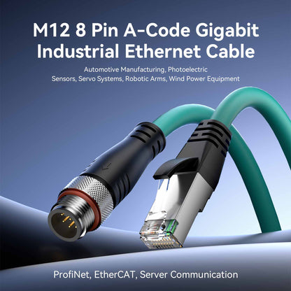Vention M12 8 Pin A-Code to RJ45 Ethernet Patch Cable