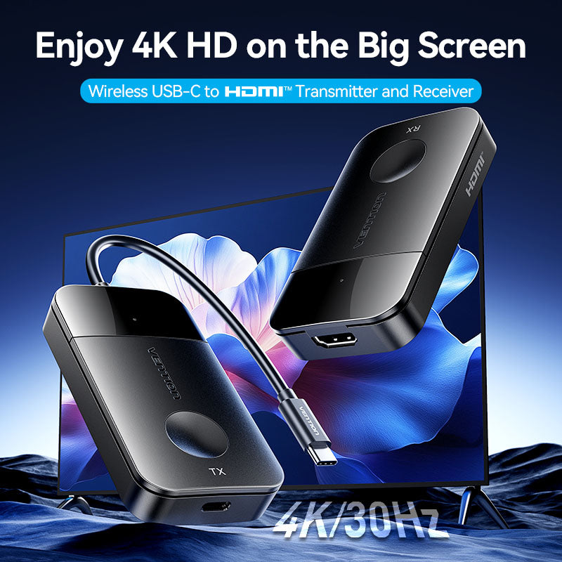 <tc>Vention</tc> Pemancar dan Penerima Nirkabel USB-C ke HDMI