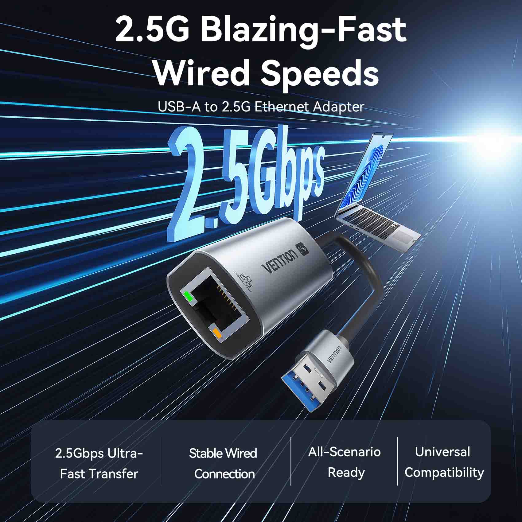 Vention USB-A to 2.5G Ethernet Adapter