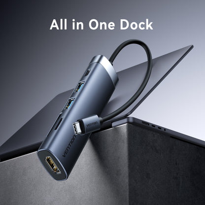 Vention 6'sı 1 arada USB-C Bağlantı İstasyonu