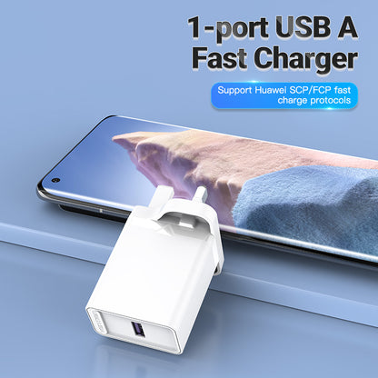 Vention 1-port USB Wall Charger(22.5W) UK-Plug White