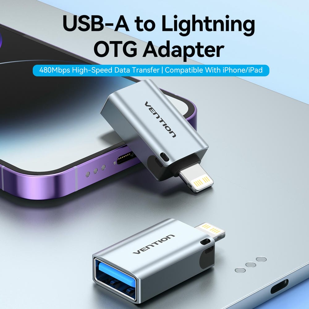 Vention USB-A Female to Lightning Male OTG Adapter