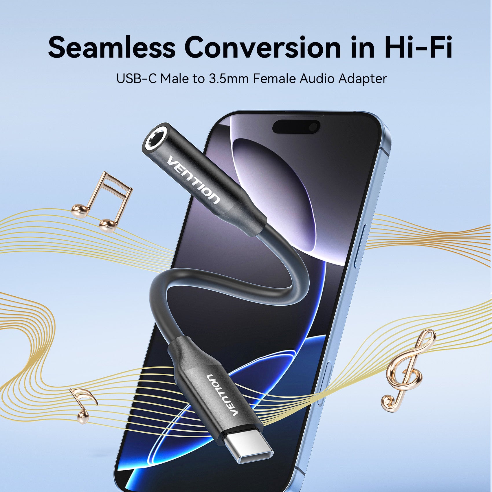 Vention USB-C Male to 3.5mm Female Audio Adapter