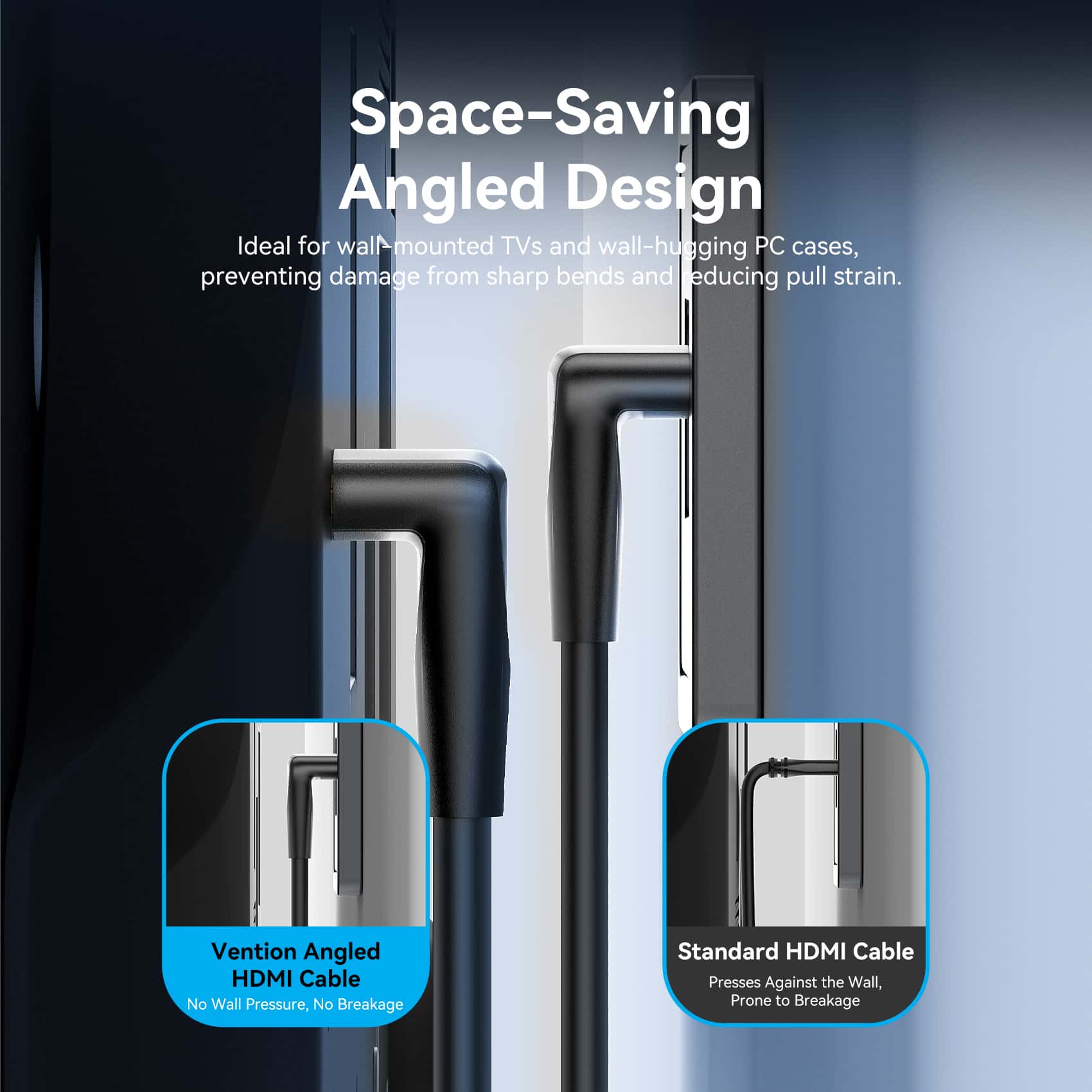 Vention HDMI™-A Male to Male 4K HD Right Angle Cable 270 Degree