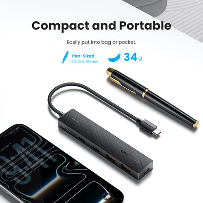 Vention USB-C to USB 3.2 Gen 2 Type-C*2 + USB 3.2 Gen 2 Type-A*2 + PD 10G Hub 0.15M Black