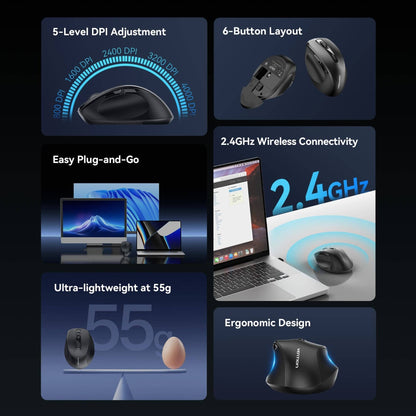 Vention 2.4G Wireless Ergonomic Mouse