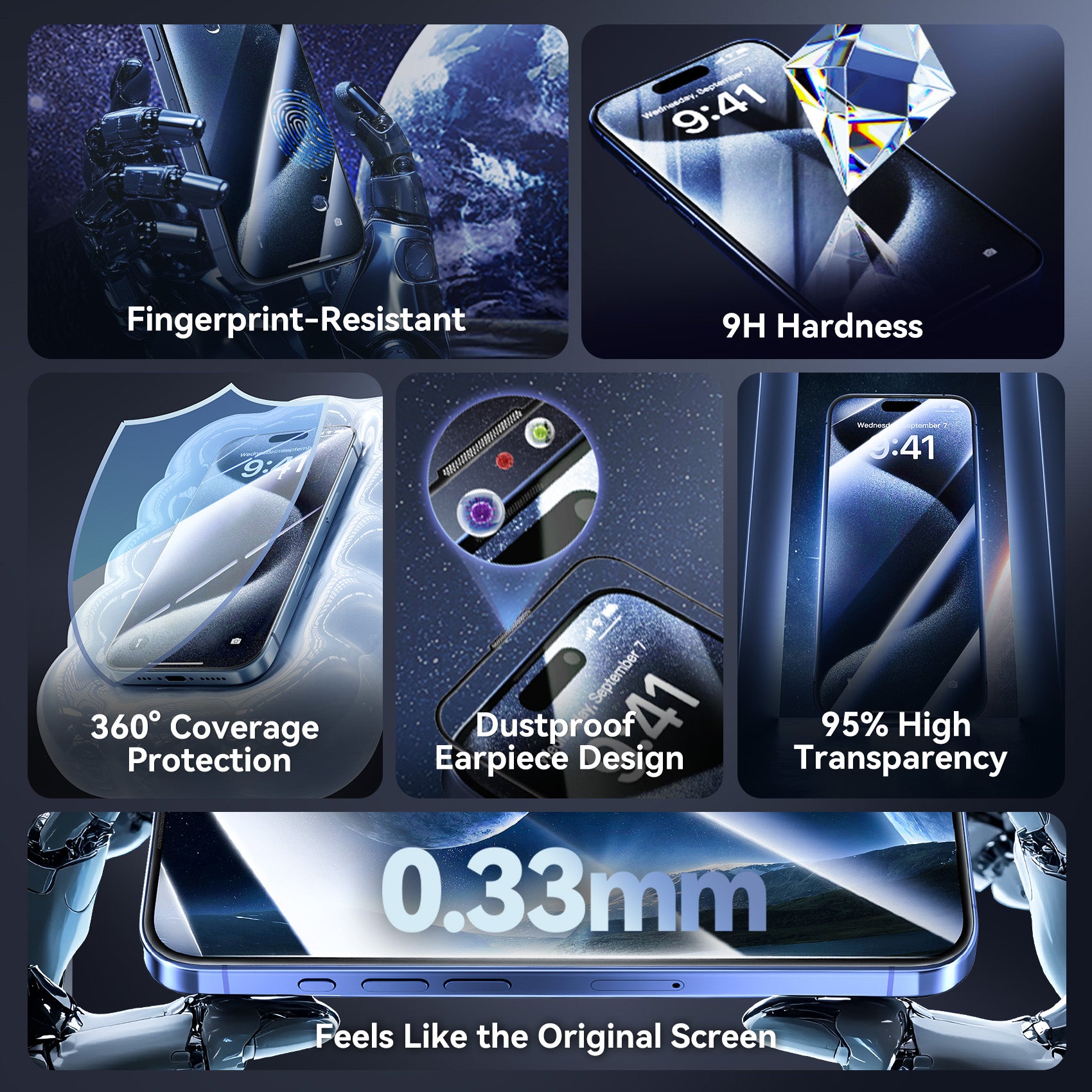 Vention HD Tempered Glass Screen Protector for iPhone 17/iPhone 17 Air/ iPhone 17 Pro/ iPhone 17 Pro