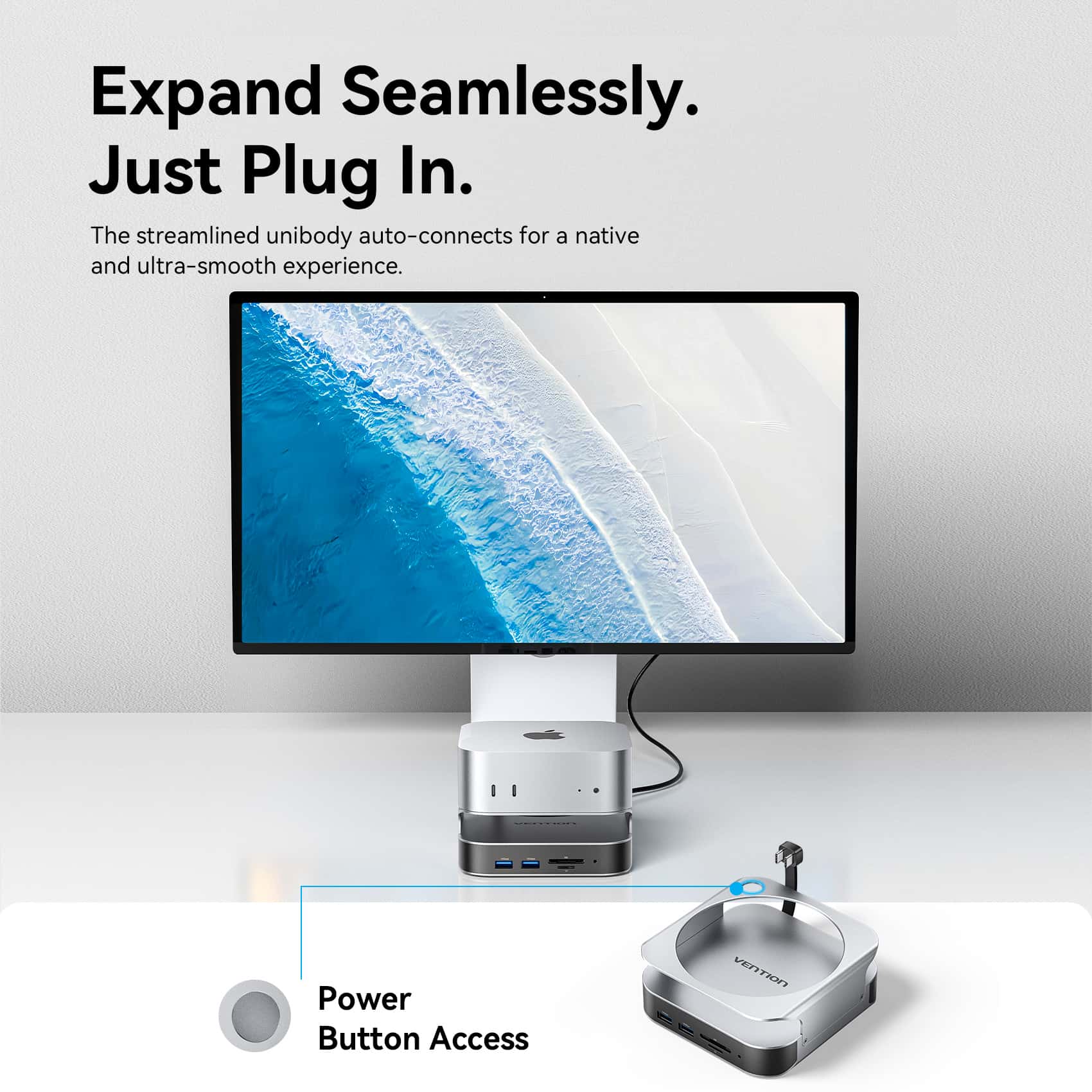 Vention 10-in-1 USB-C Mac mini Docking Station