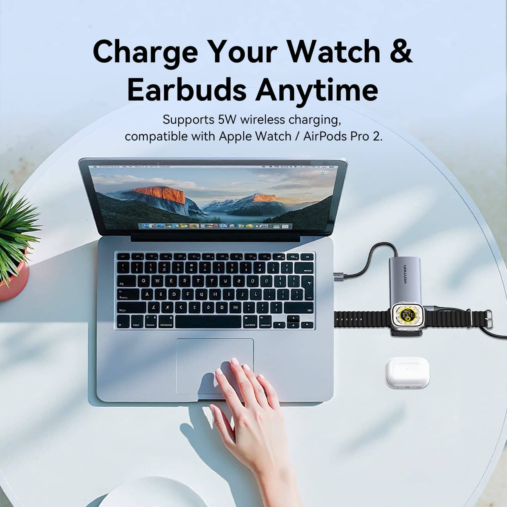 Vention 6-in-1 USB-C Wireless Charging Docking Station