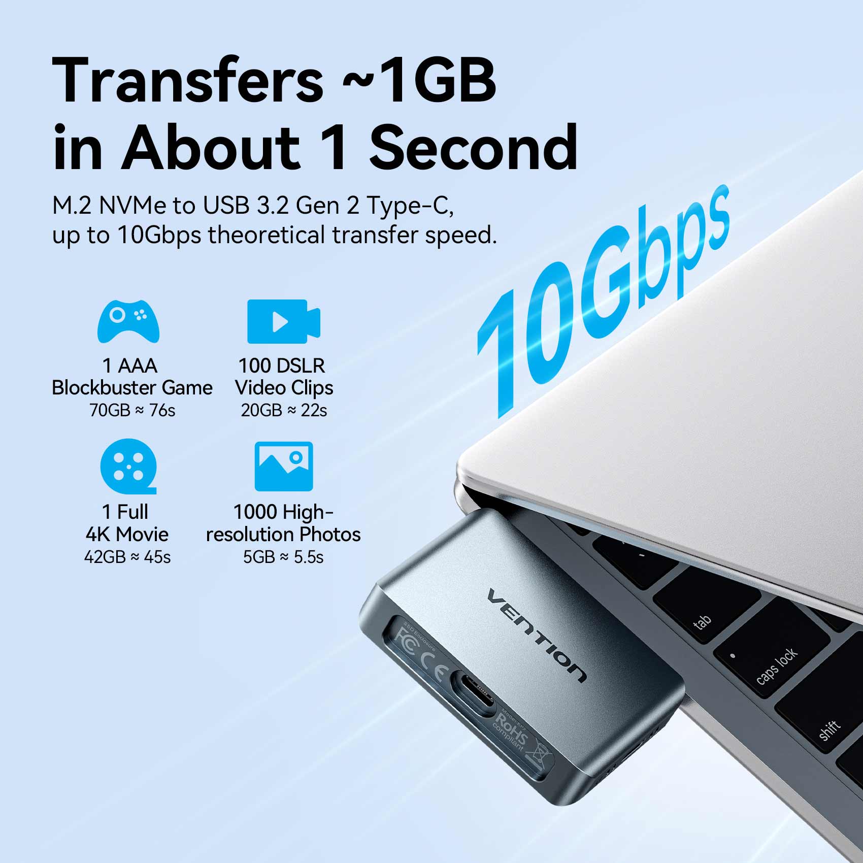 Vention M.2 NVMe Cable-Free SSD Enclosure