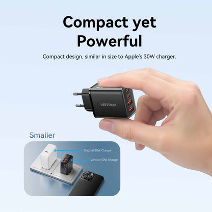<tc>Vention</tc> Charger GaN 4 Port USB (C + C + A + A) (30W/20W/18W/18W) Colokan EU