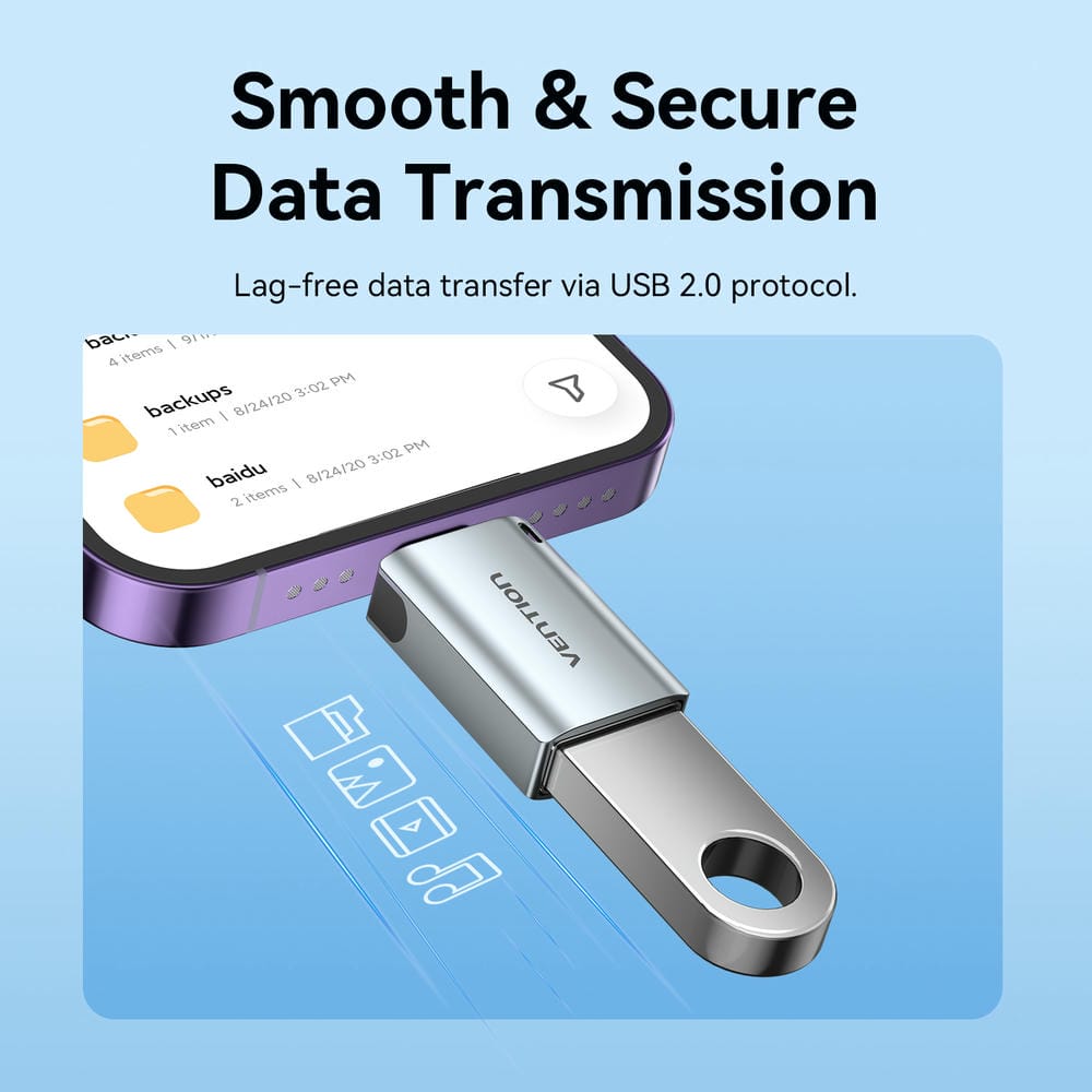 Vention USB-A Female to Lightning Male OTG Adapter