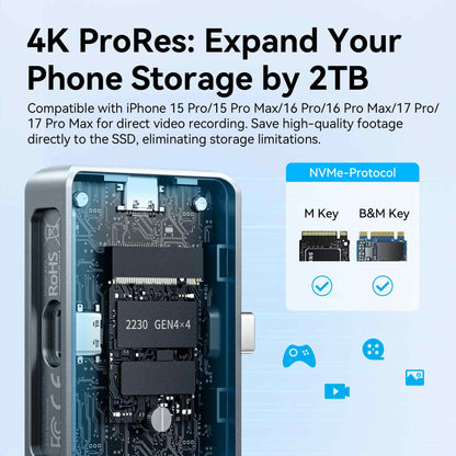 <tc>Vention</tc> Carcasa para SSD M.2 NVMe sin cables + batería externa de 3500 mAh