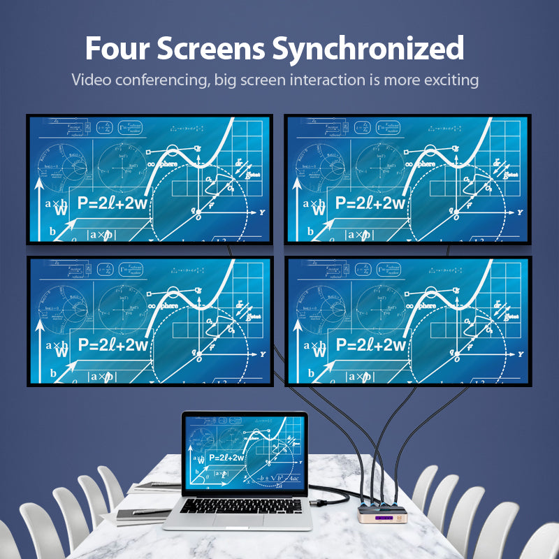 Vention 1 In 4 Out HDMI Splitter 4K@30Hz Gold Aluminum Alloy Type UK Standard