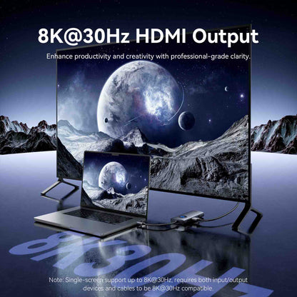 Vention LED Ekranlı 6'sı 1 arada USB-C 8K Bağlantı İstasyonu