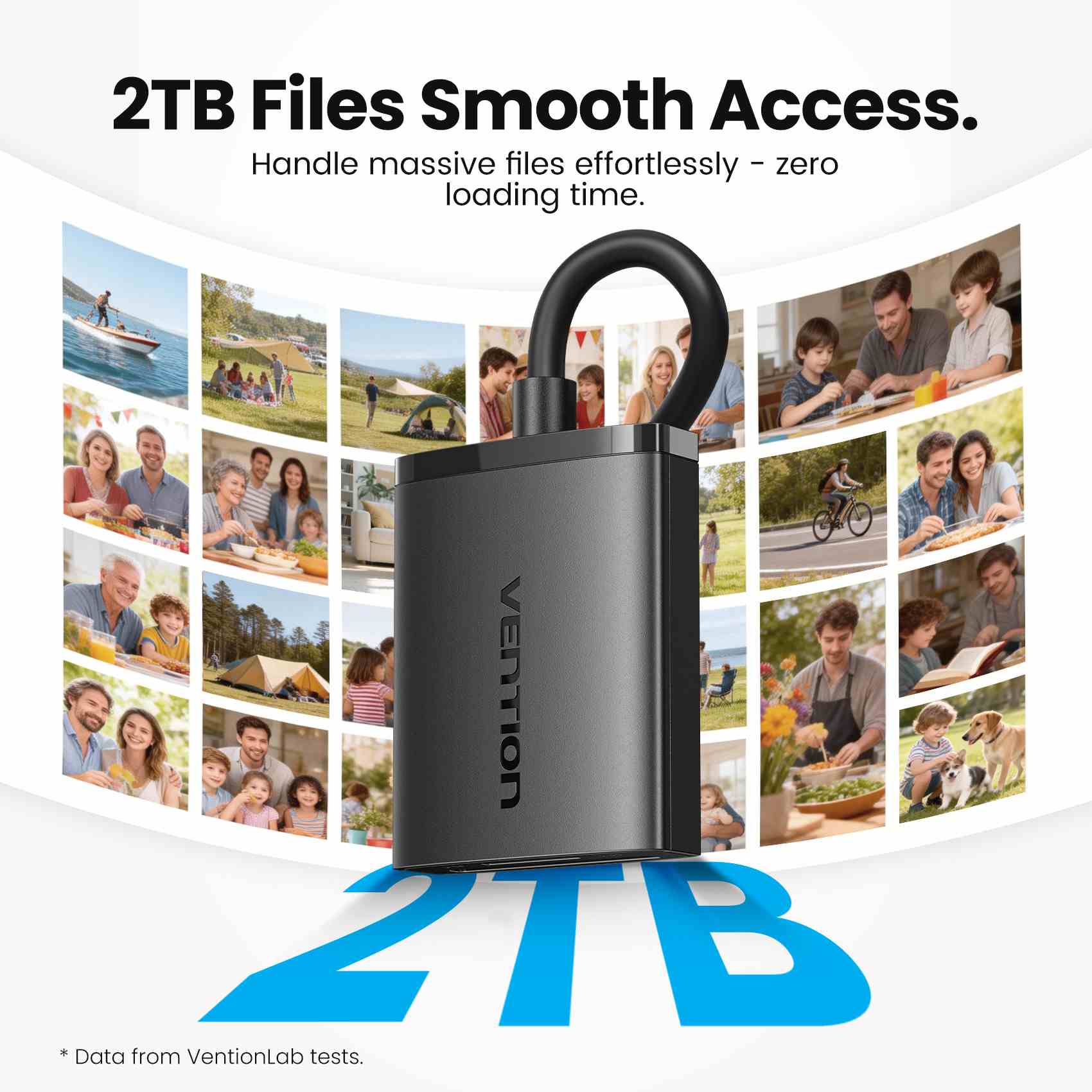 Vention 2-in-1 USB 3.0 A Card Reader (SD+TF) Black Dual Drive Letter