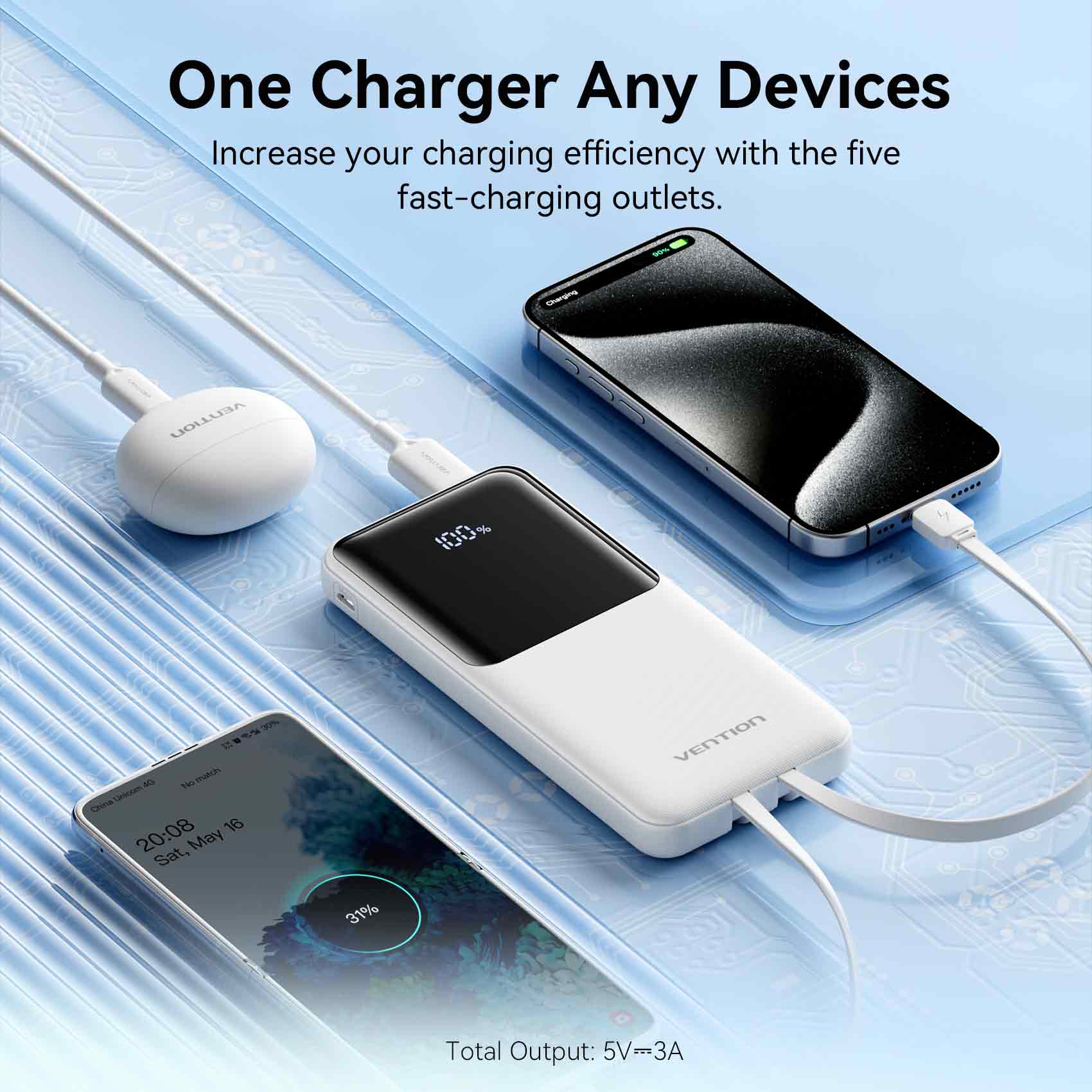 Vention 10000mAh Power Bank 22.5W